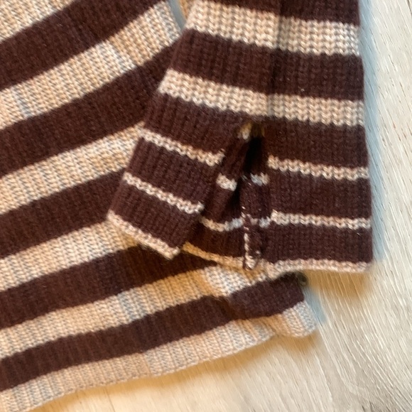 Design History Sweater size M striped 100% cashmere brown tan soft winter fall - Picture 5 of 9